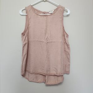 C&C California Blush Pink Brushed Button-Back Lyocell Tank Small